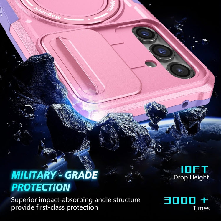 For Samsung Galaxy S23 FE 5G Sliding Camshield Magsafe Holder TPU Hybrid PC Phone Case(Purple Pink) - Galaxy S23 FE 5G Cases by PMC TechLife | Online Shopping South Africa | PMC TechLife
