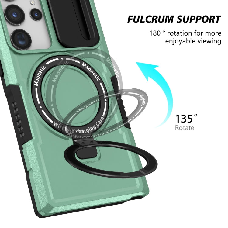 For Samsung Galaxy S23 Ultra 5G Sliding Camshield Magsafe Holder TPU Hybrid PC Phone Case(Light Blue) - Galaxy S23 Ultra 5G Cases by PMC TechLife | Online Shopping South Africa | PMC TechLife