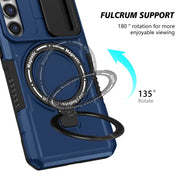 For Samsung Galaxy S23+ 5G Sliding Camshield Magsafe Holder TPU Hybrid PC Phone Case(Royal Blue)