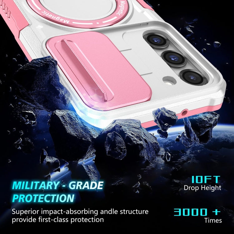 For Samsung Galaxy S23+ 5G Sliding Camshield Magsafe Holder TPU Hybrid PC Phone Case(Pink White) - Galaxy S23+ 5G Cases by PMC TechLife | Online Shopping South Africa | PMC TechLife