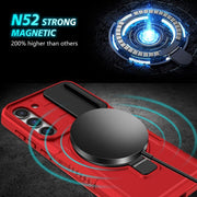 For Samsung Galaxy S23+ 5G Sliding Camshield Magsafe Holder TPU Hybrid PC Phone Case(Red)