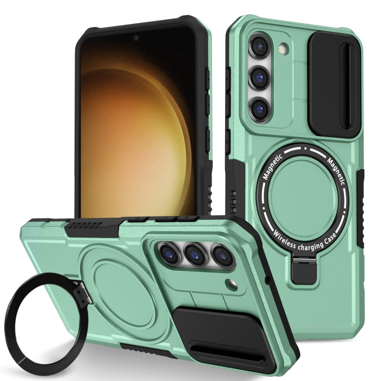 For Samsung Galaxy S23+ 5G Sliding Camshield Magsafe Holder TPU Hybrid PC Phone Case(Light Blue) - Galaxy S23+ 5G Cases by PMC TechLife | Online Shopping South Africa | PMC TechLife