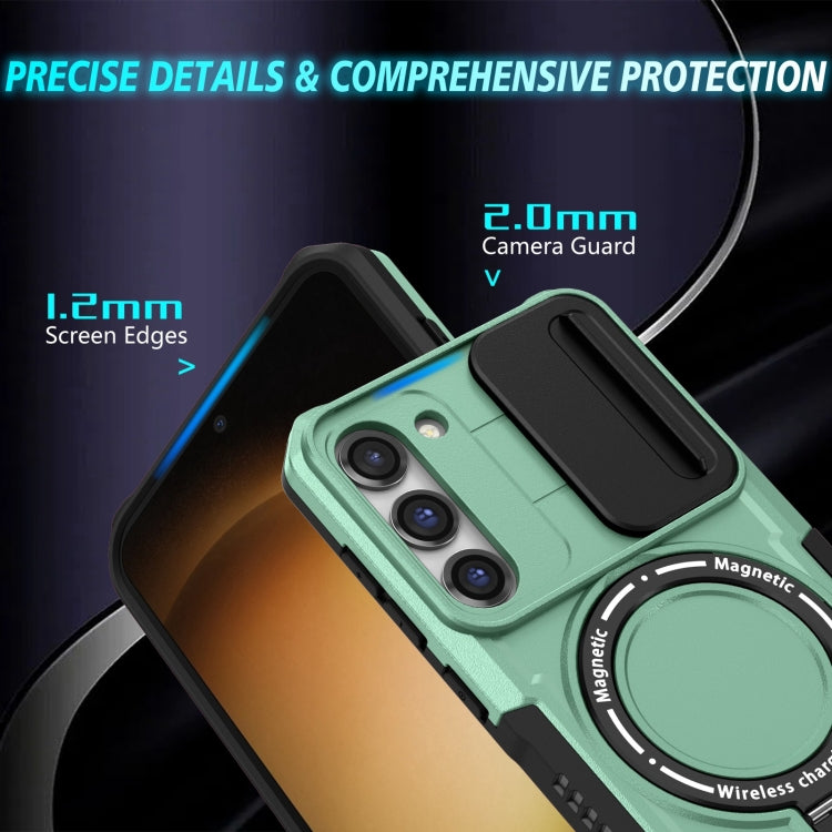 For Samsung Galaxy S23+ 5G Sliding Camshield Magsafe Holder TPU Hybrid PC Phone Case(Light Blue) - Galaxy S23+ 5G Cases by PMC TechLife | Online Shopping South Africa | PMC TechLife