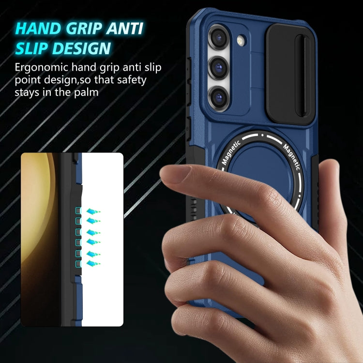 For Samsung Galaxy S23 5G Sliding Camshield Magsafe Holder TPU Hybrid PC Phone Case(Royal Blue) - Galaxy S23 5G Cases by PMC TechLife | Online Shopping South Africa | PMC TechLife