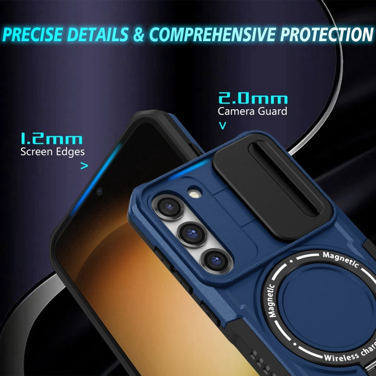 For Samsung Galaxy S23 5G Sliding Camshield Magsafe Holder TPU Hybrid PC Phone Case(Royal Blue) - Galaxy S23 5G Cases by PMC TechLife | Online Shopping South Africa | PMC TechLife