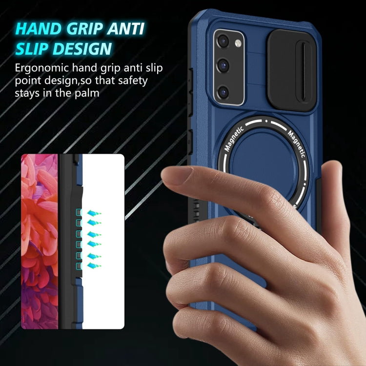For Samsung Galaxy S20 FE Sliding Camshield Magsafe Holder TPU Hybrid PC Phone Case(Royal Blue) - Galaxy Phone Cases by PMC TechLife | Online Shopping South Africa | PMC TechLife