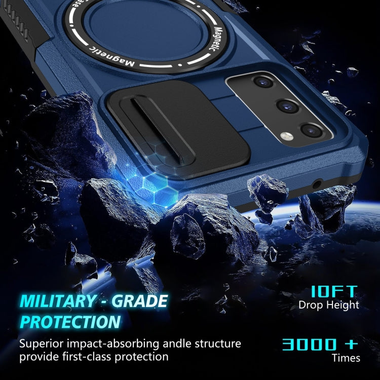For Samsung Galaxy S20 FE Sliding Camshield Magsafe Holder TPU Hybrid PC Phone Case(Royal Blue) - Galaxy Phone Cases by PMC TechLife | Online Shopping South Africa | PMC TechLife