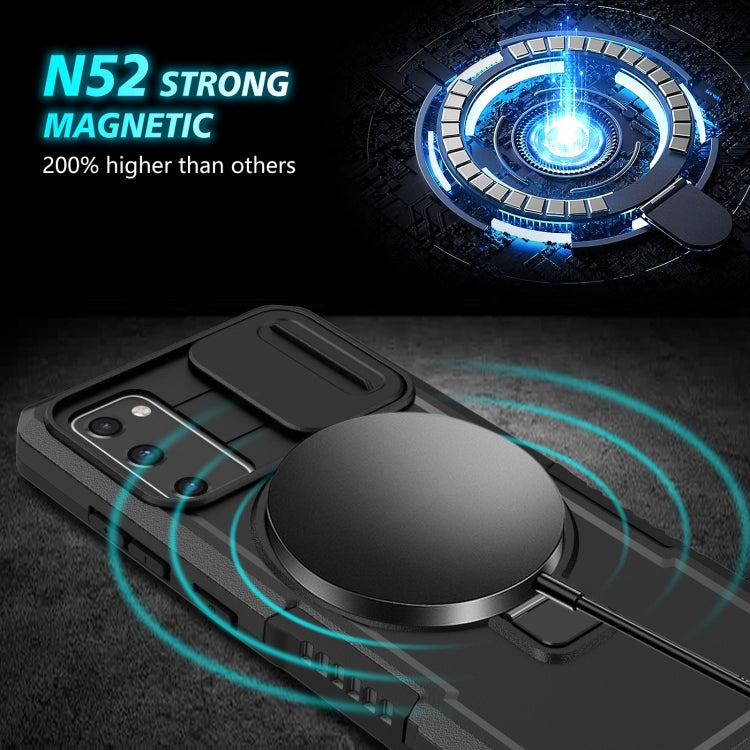 For Samsung Galaxy S20 FE Sliding Camshield Magsafe Holder TPU Hybrid PC Phone Case(Black) - Galaxy Phone Cases by PMC TechLife | Online Shopping South Africa | PMC TechLife