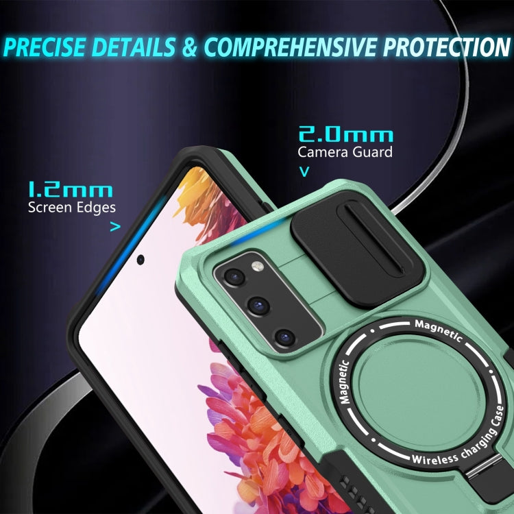 For Samsung Galaxy S20 FE Sliding Camshield Magsafe Holder TPU Hybrid PC Phone Case(Light Blue) - Galaxy Phone Cases by PMC TechLife | Online Shopping South Africa | PMC TechLife