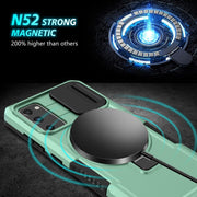 For Samsung Galaxy S20 FE Sliding Camshield Magsafe Holder TPU Hybrid PC Phone Case(Light Blue)