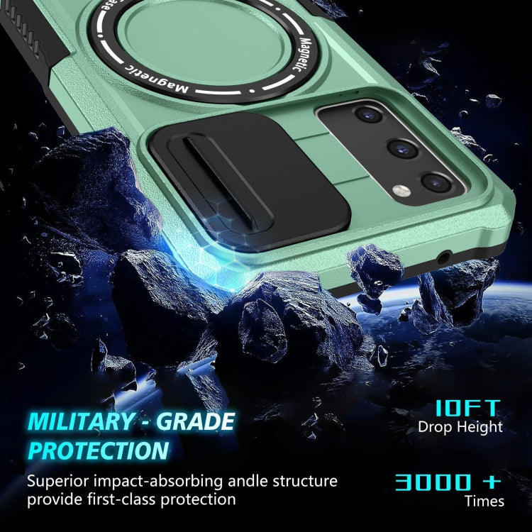 For Samsung Galaxy S20 FE Sliding Camshield Magsafe Holder TPU Hybrid PC Phone Case(Light Blue) - Galaxy Phone Cases by PMC TechLife | Online Shopping South Africa | PMC TechLife