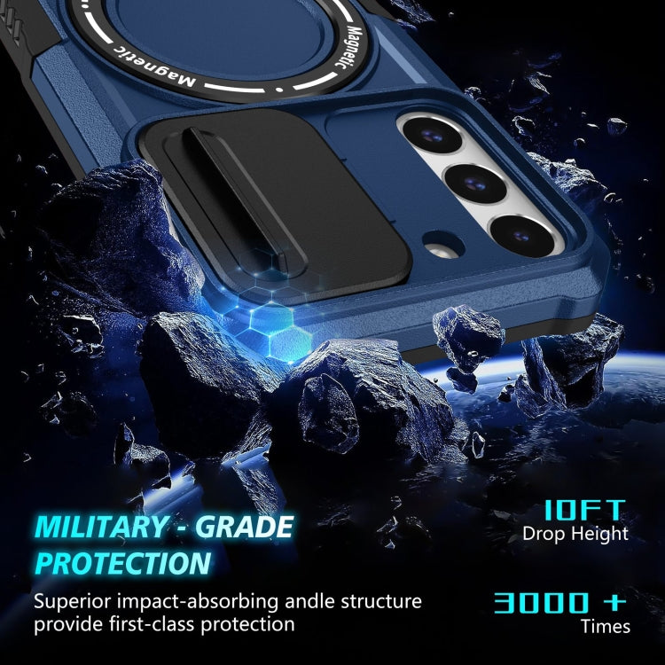 For Samsung Galaxy S22 5G Sliding Camshield Magsafe Holder TPU Hybrid PC Phone Case(Royal Blue) - Galaxy Phone Cases by PMC TechLife | Online Shopping South Africa | PMC TechLife