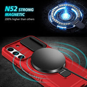 For Samsung Galaxy S22 5G Sliding Camshield Magsafe Holder TPU Hybrid PC Phone Case(Red)