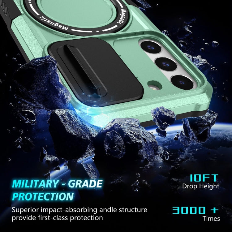 For Samsung Galaxy S22 5G Sliding Camshield Magsafe Holder TPU Hybrid PC Phone Case(Light Blue) - Galaxy Phone Cases by PMC TechLife | Online Shopping South Africa | PMC TechLife