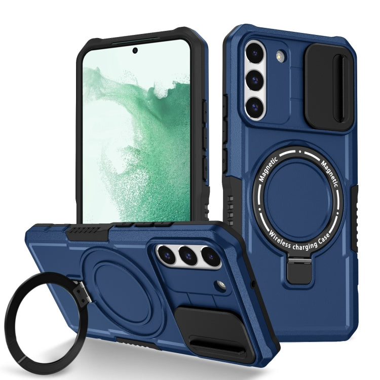 For Samsung Galaxy S22+ 5G Sliding Camshield Magsafe Holder TPU Hybrid PC Phone Case(Royal Blue) - Galaxy S22+ 5G Cases by PMC TechLife | Online Shopping South Africa | PMC TechLife | Buy Now Pay Later Mobicred
