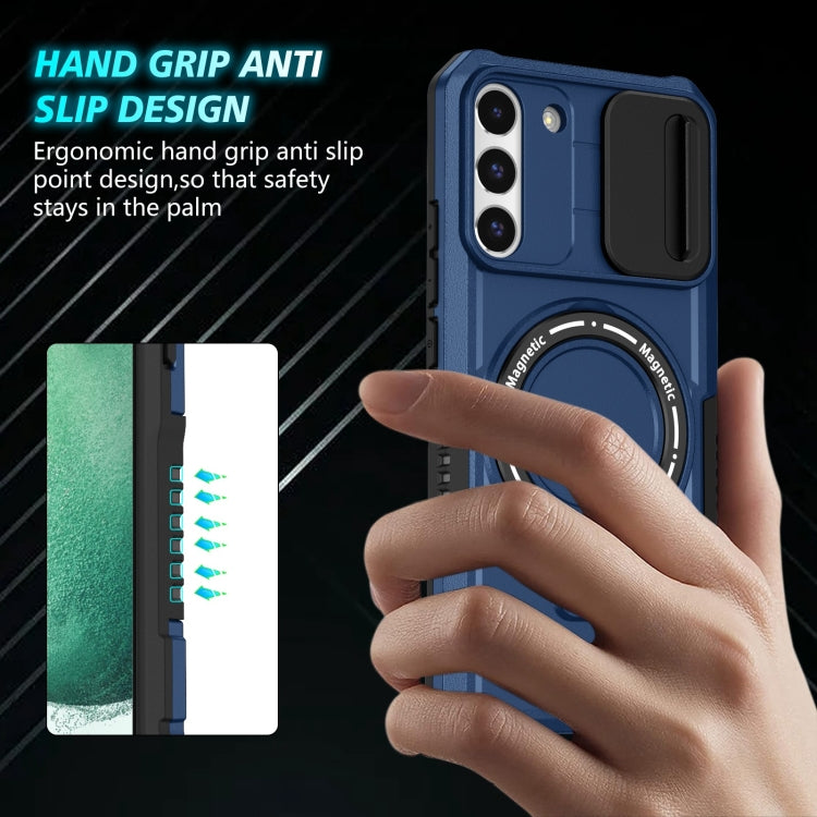 For Samsung Galaxy S22+ 5G Sliding Camshield Magsafe Holder TPU Hybrid PC Phone Case(Royal Blue) - Galaxy S22+ 5G Cases by PMC TechLife | Online Shopping South Africa | PMC TechLife | Buy Now Pay Later Mobicred