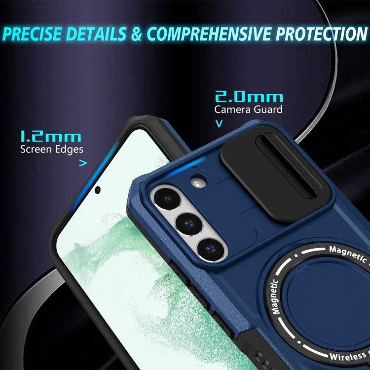 For Samsung Galaxy S22+ 5G Sliding Camshield Magsafe Holder TPU Hybrid PC Phone Case(Royal Blue) - Galaxy S22+ 5G Cases by PMC TechLife | Online Shopping South Africa | PMC TechLife | Buy Now Pay Later Mobicred