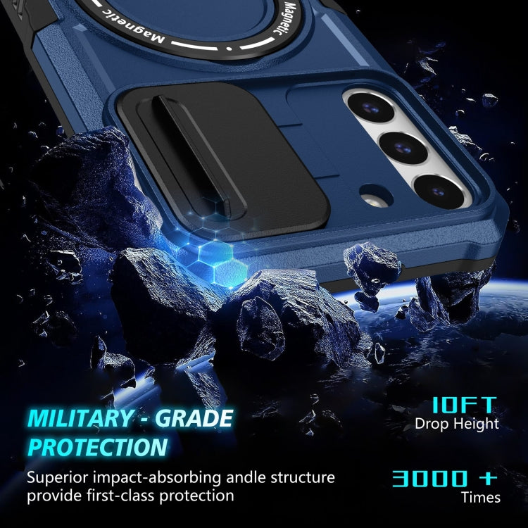 For Samsung Galaxy S22+ 5G Sliding Camshield Magsafe Holder TPU Hybrid PC Phone Case(Royal Blue) - Galaxy S22+ 5G Cases by PMC TechLife | Online Shopping South Africa | PMC TechLife | Buy Now Pay Later Mobicred