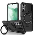 For Samsung Galaxy S22+ 5G Sliding Camshield Magsafe Holder TPU Hybrid PC Phone Case(Black) - free shipping - PMC TechLife - Order now!