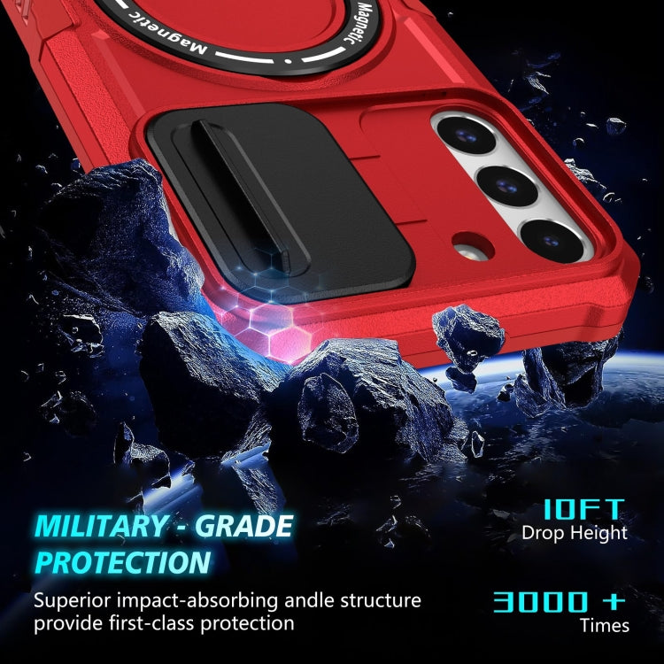For Samsung Galaxy S22+ 5G Sliding Camshield Magsafe Holder TPU Hybrid PC Phone Case(Red) - Galaxy S22+ 5G Cases by PMC TechLife | Online Shopping South Africa | PMC TechLife | Buy Now Pay Later Mobicred
