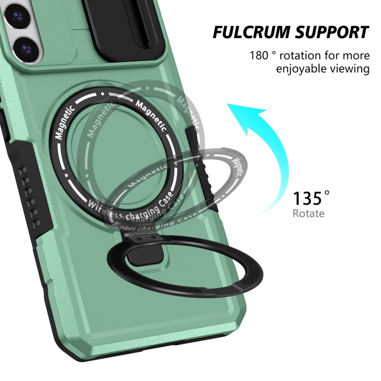 For Samsung Galaxy S22+ 5G Sliding Camshield Magsafe Holder TPU Hybrid PC Phone Case(Light Blue) - Galaxy S22+ 5G Cases by PMC TechLife | Online Shopping South Africa | PMC TechLife | Buy Now Pay Later Mobicred