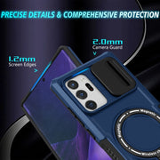 For Samsung Galaxy Note20 Ultra Sliding Camshield Magsafe Holder TPU Hybrid PC Phone Case(Royal Blue)