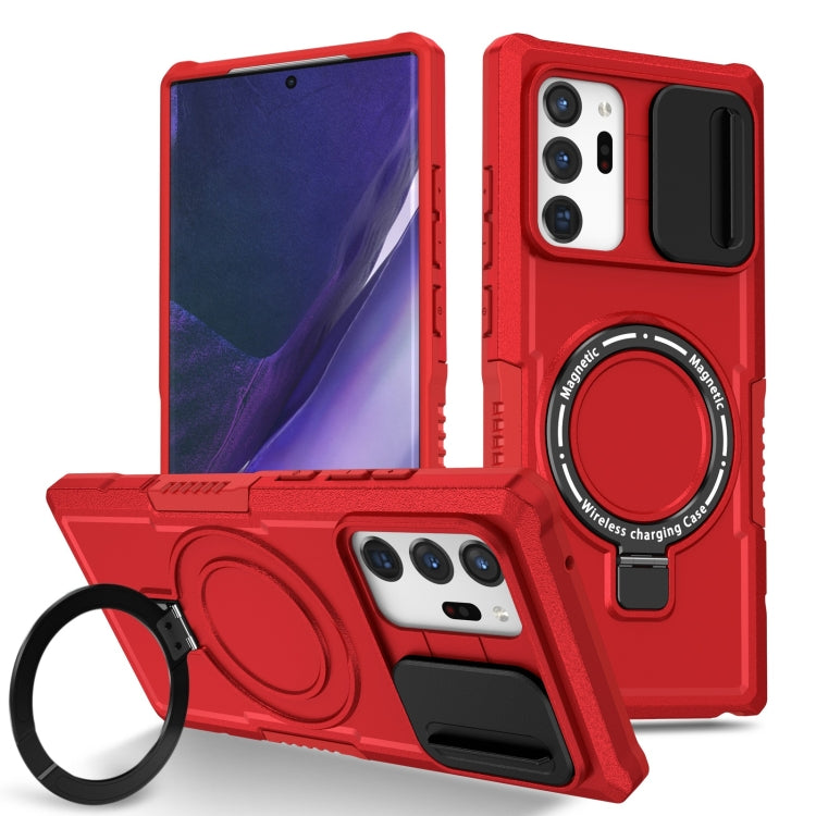 For Samsung Galaxy Note20 Ultra Sliding Camshield Magsafe Holder TPU Hybrid PC Phone Case(Red) - Galaxy Note20 Ultra Cases by PMC TechLife | Online Shopping South Africa | PMC TechLife