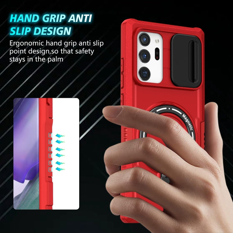 For Samsung Galaxy Note20 Ultra Sliding Camshield Magsafe Holder TPU Hybrid PC Phone Case(Red) - Galaxy Note20 Ultra Cases by PMC TechLife | Online Shopping South Africa | PMC TechLife