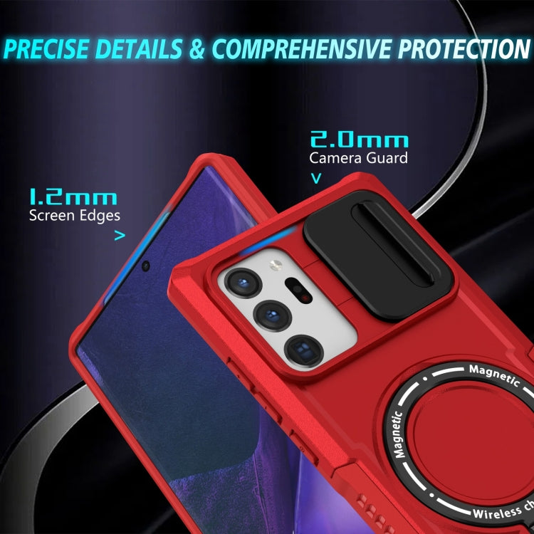 For Samsung Galaxy Note20 Ultra Sliding Camshield Magsafe Holder TPU Hybrid PC Phone Case(Red) - Galaxy Note20 Ultra Cases by PMC TechLife | Online Shopping South Africa | PMC TechLife