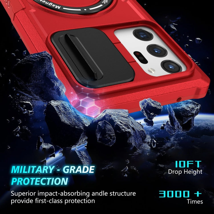 For Samsung Galaxy Note20 Ultra Sliding Camshield Magsafe Holder TPU Hybrid PC Phone Case(Red) - Galaxy Note20 Ultra Cases by PMC TechLife | Online Shopping South Africa | PMC TechLife
