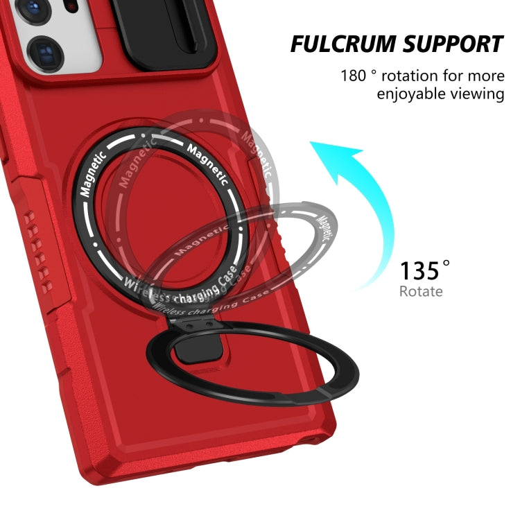 For Samsung Galaxy Note20 Ultra Sliding Camshield Magsafe Holder TPU Hybrid PC Phone Case(Red) - Galaxy Note20 Ultra Cases by PMC TechLife | Online Shopping South Africa | PMC TechLife