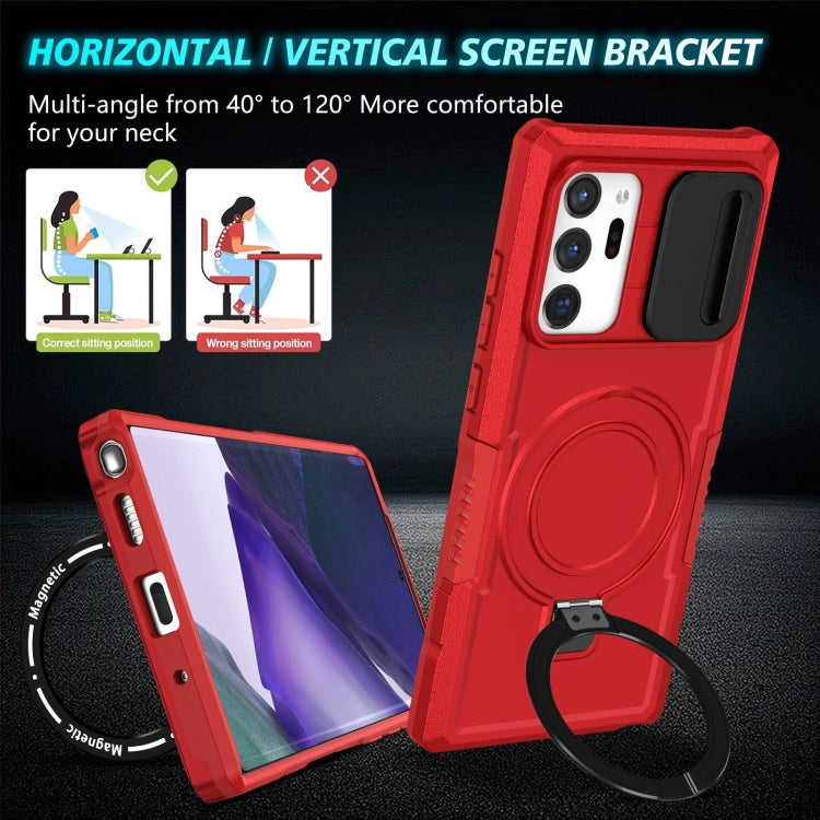 For Samsung Galaxy Note20 Ultra Sliding Camshield Magsafe Holder TPU Hybrid PC Phone Case(Red) - Galaxy Note20 Ultra Cases by PMC TechLife | Online Shopping South Africa | PMC TechLife