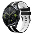 For Huawei Watch GT 3 / GT 3 Pro Vertical Two Color Silicone Watch Band(Black+White) - Watch Bands by PMC TechLife | Online Shopping South Africa | PMC TechLife