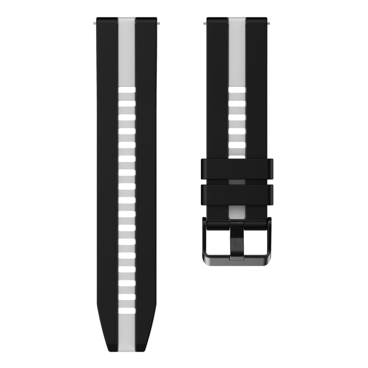 For Huawei Watch GT 3 / GT 3 Pro Vertical Two Color Silicone Watch Band(Black+Grey)