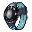 For Huawei Watch 4 Two Color Round Hole Silicone Watch Band(Lake Cyan) - Watch Bands by PMC TechLife | Online Shopping South Africa | PMC TechLife