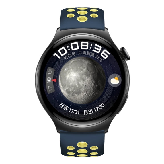 For Huawei Watch 4 Two Color Round Hole Silicone Watch Band(Ceylon Yellow)