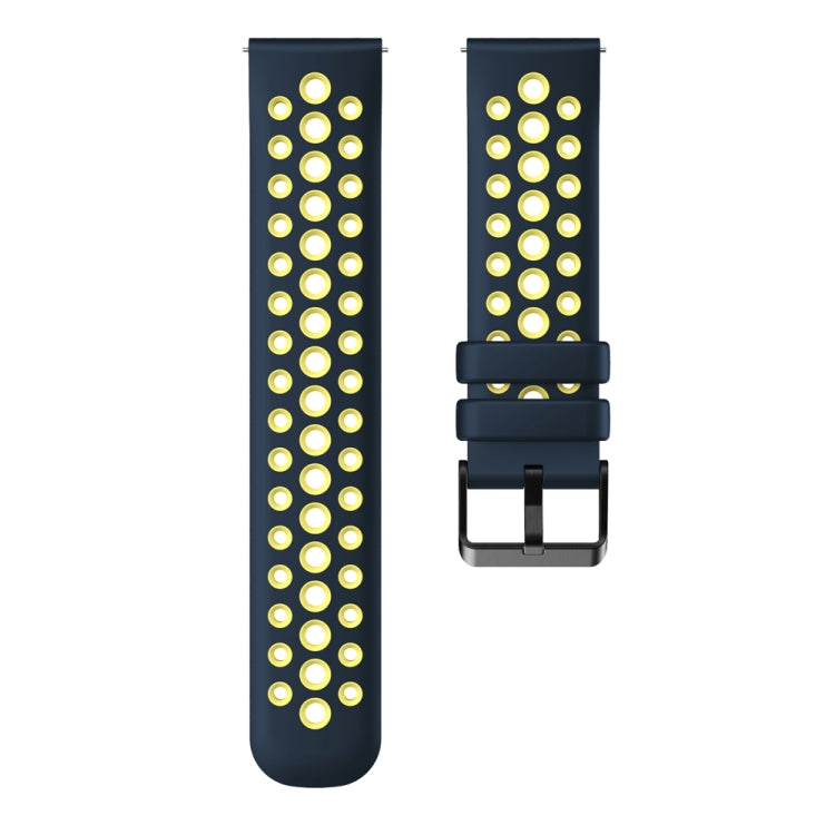 For Huawei Watch 4 Two Color Round Hole Silicone Watch Band(Ceylon Yellow)