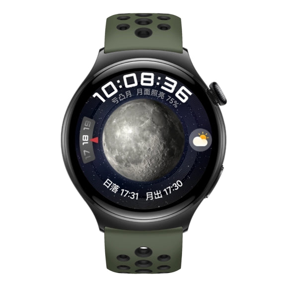 For Huawei Watch 4 Two Color Round Hole Silicone Watch Band(Spruce Green)