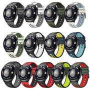 For Huawei Watch 4 Two Color Round Hole Silicone Watch Band(Ceylon Yellow)