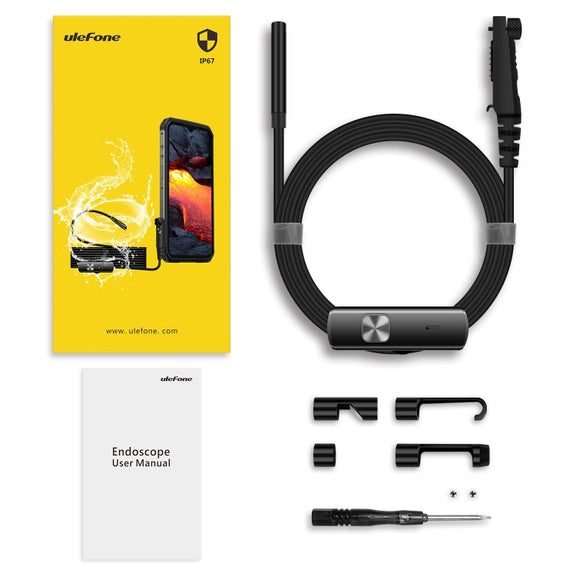 Ulefone Endoscope E1 IP67 Water-resistant 3 in 1 Endoscope for Ulefone Power Armor 21 / 19 / 18T / 16 Pro / 13 / Armor Pad(Black)