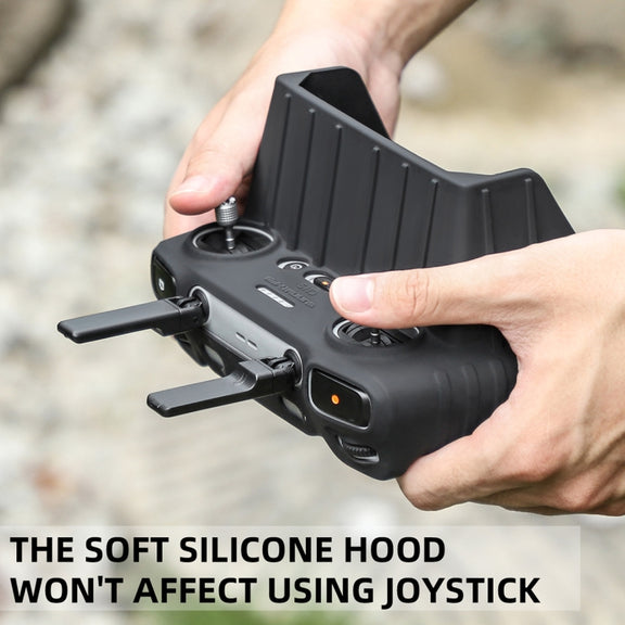 For DJI RC 2 Sunnylife Remote Control Shockproof Anti-scratch Silicone Case with Hood(Black)
