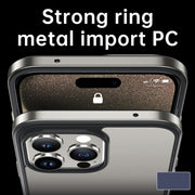 For iPhone 15 Pro Max SULADA Metal Frame + Nano Glass + TPU Phone Case(Blue)