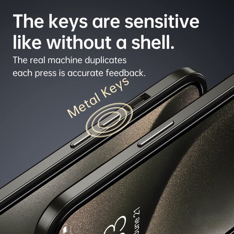 For iPhone 15 Pro SULADA Metal Frame + Nano Glass + TPU Phone Case(Blue) - free shipping - PMC TechLife - Order now!