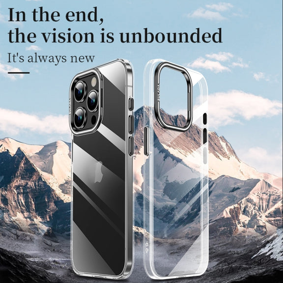 For iPhone 15 Pro Max SULADA PC + Aluminum Alloy Lens Holder Phone Case(Silver)