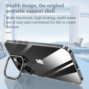 For iPhone 15 Pro Max SULADA PC + Aluminum Alloy Lens Holder Phone Case(Silver)