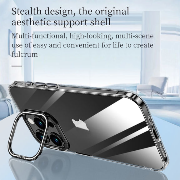 For iPhone 15 Pro Max SULADA PC + Aluminum Alloy Lens Holder Phone Case(Silver)