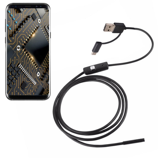AN100 3 in 1 IP67 Waterproof USB-C / Type-C + Micro USB + USB HD Endoscope Hard Tube Inspection Camera for Parts of OTG Function Android Mobile Phone, with 6 LEDs, Lens Diameter:5.5mm(Length: 1m) - free shipping - PMC Jewellery - Order now!