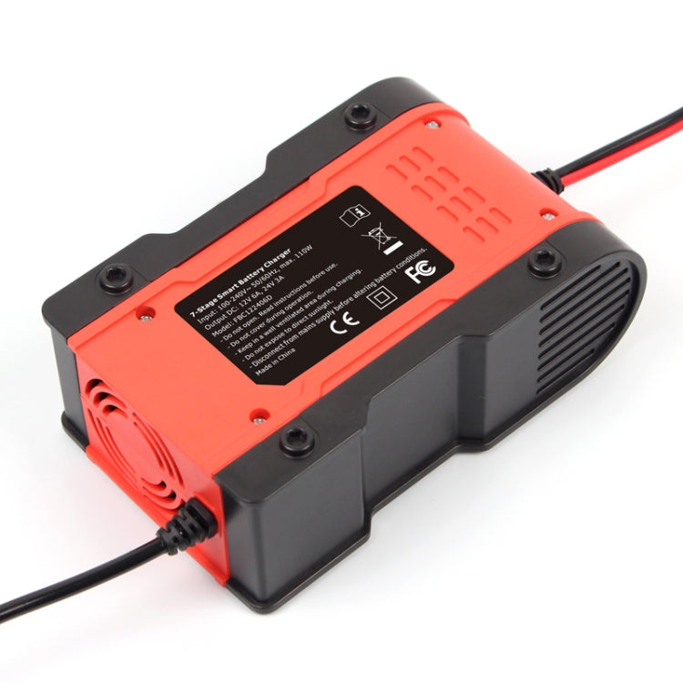 FOXSUR 12V-24V Car Motorcycle Repair Battery Charger AGM Charger Color:Red(EU Plug) - free shipping - PMC TechLife - Order now!