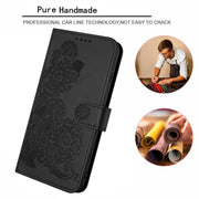 For Huawei Mate 10 Pro Datura Flower Embossed Flip Leather Phone Case(Black)