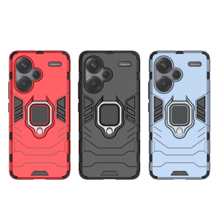 For Xiaomi Redmi Note 13 Pro+ Shockproof PC + TPU Holder Phone Case(Navy Blue) - free shipping - PMC TechLife - Order now!